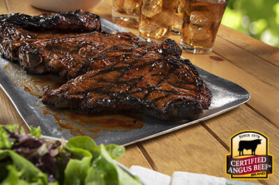 T-Bone Steaks with Barbecue Glaze recipe provided by the Certified Angus Beef® brand.