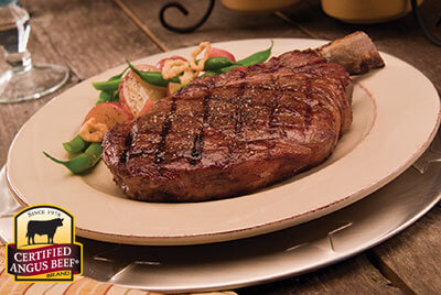 Cowboy Ribeyes with Steamed Guinness French Onion Green Beans recipe provided by the Certified Angus Beef® brand.