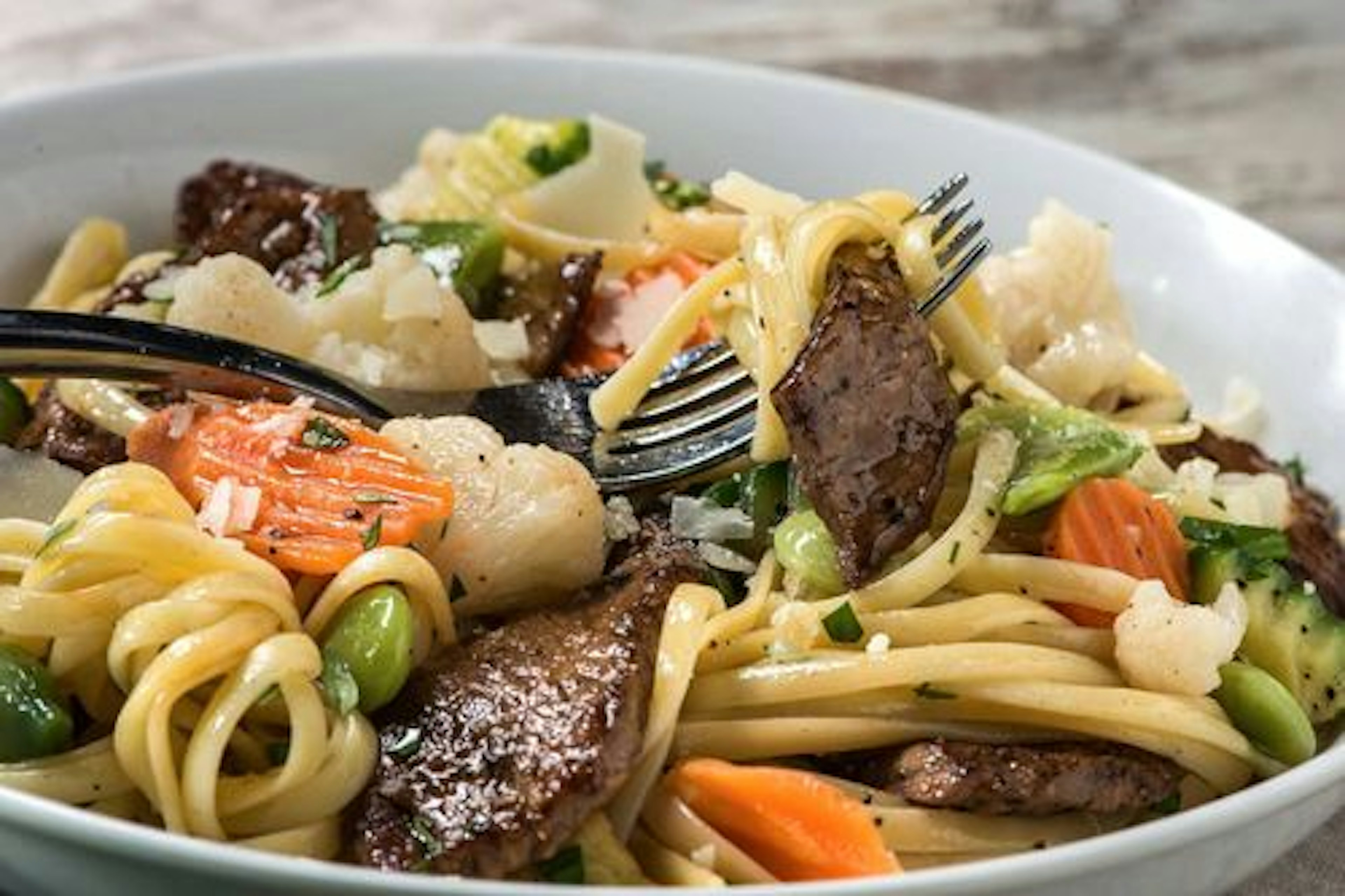 Beef Pasta Primavera