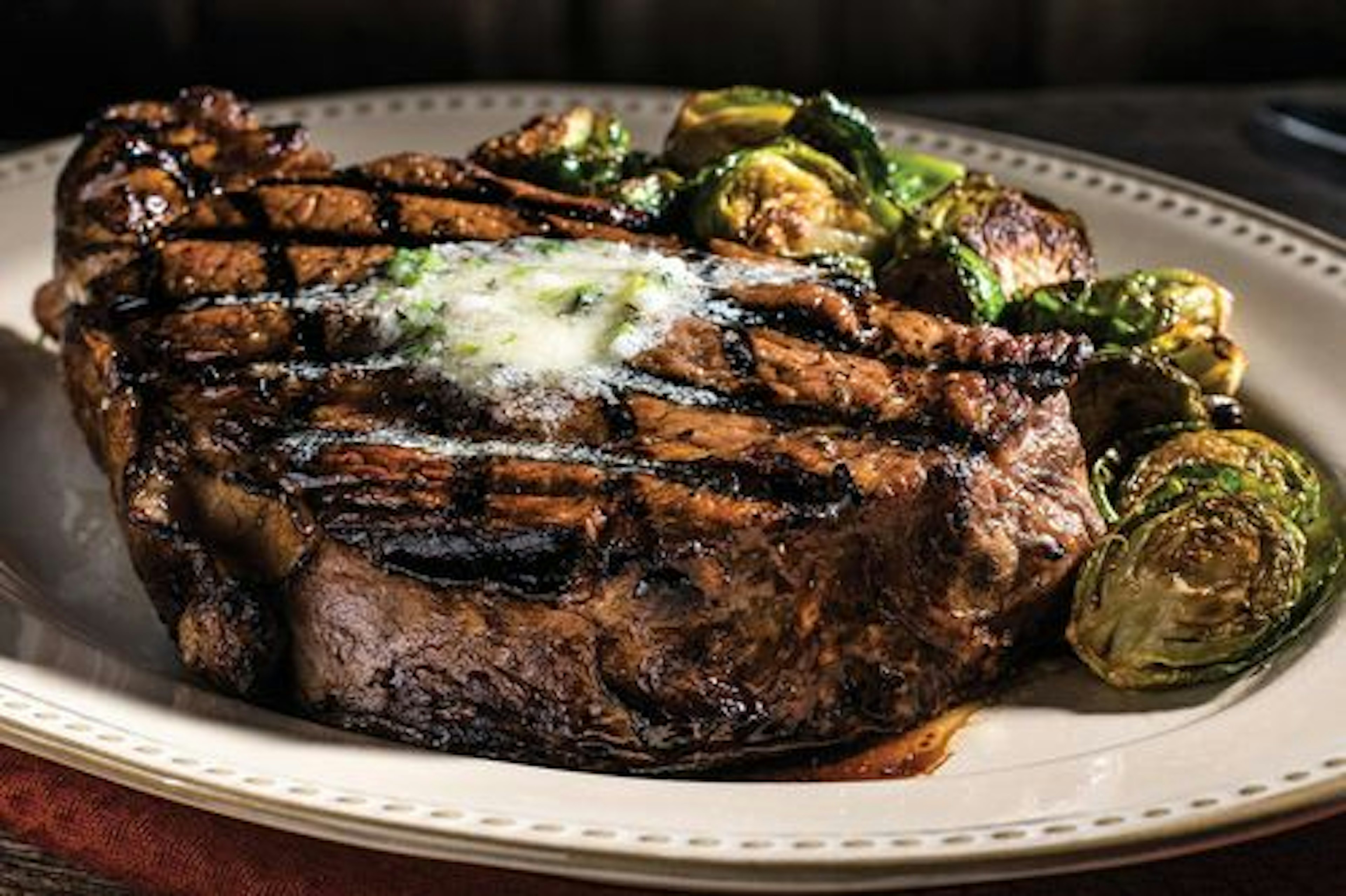 Grilled Steaks and Brussels Sprouts