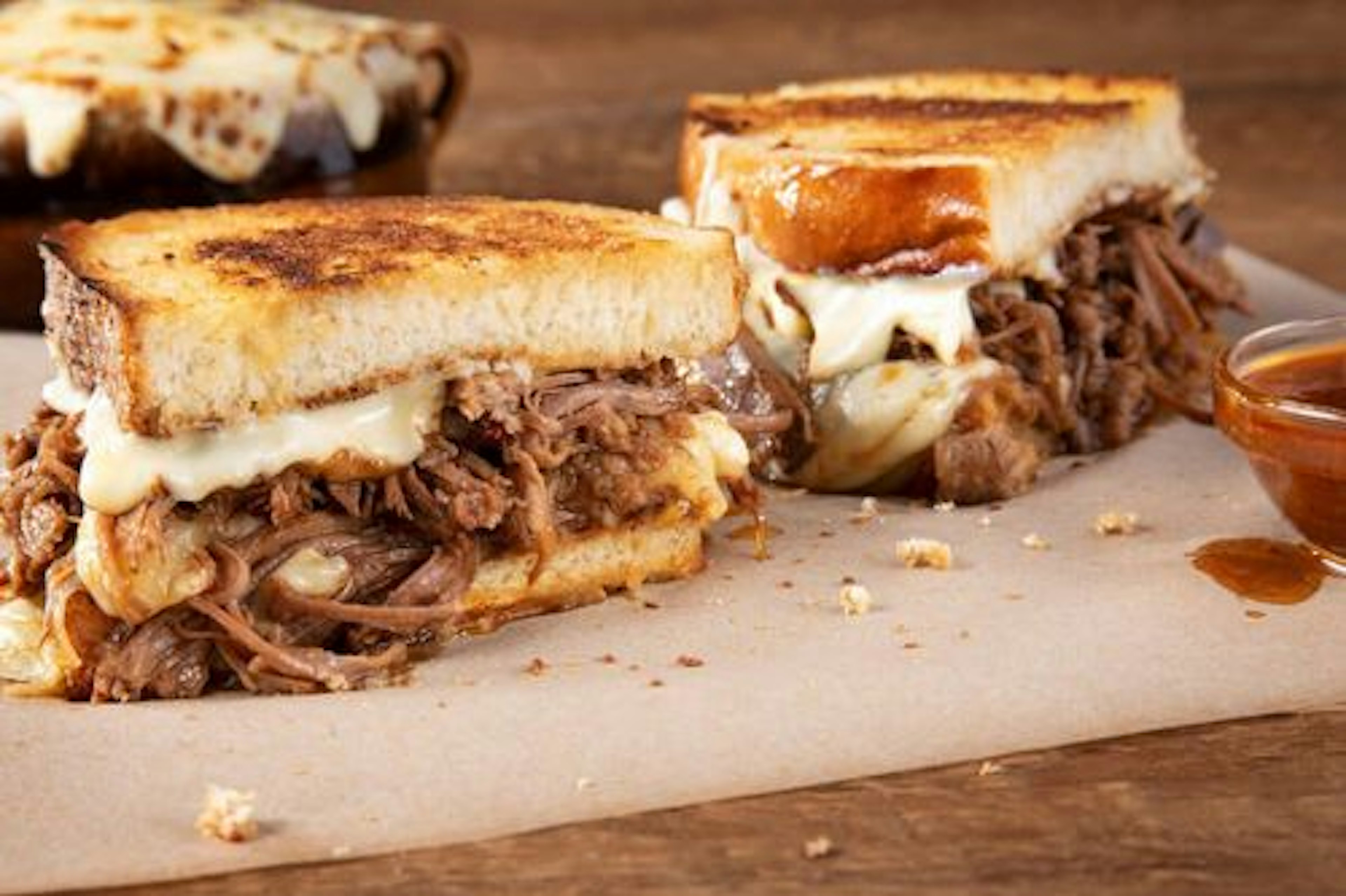 Instant Pot Brisket Baked Grilled Cheese