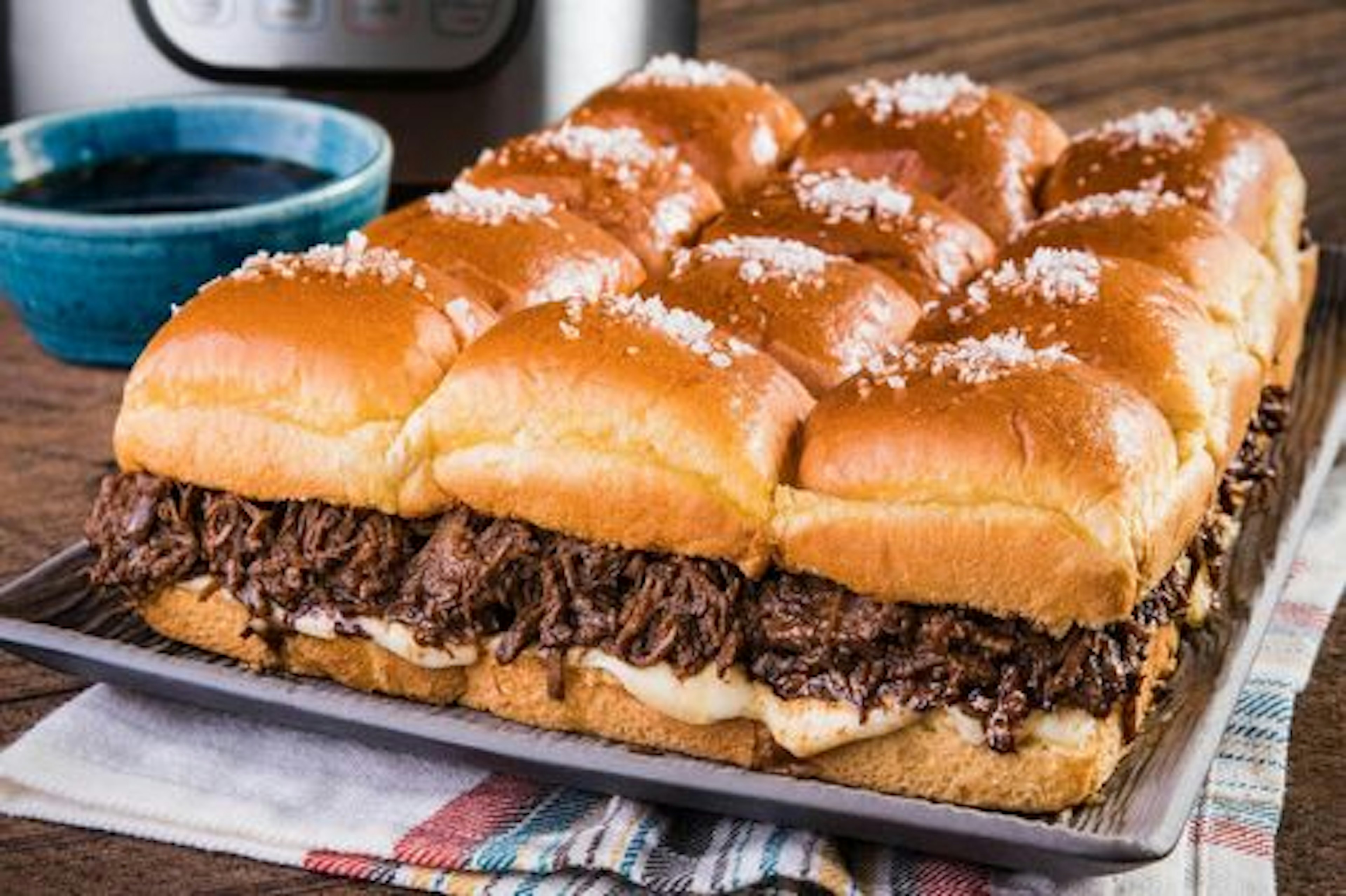 Instant Pot French Dip Pull-Apart Sliders