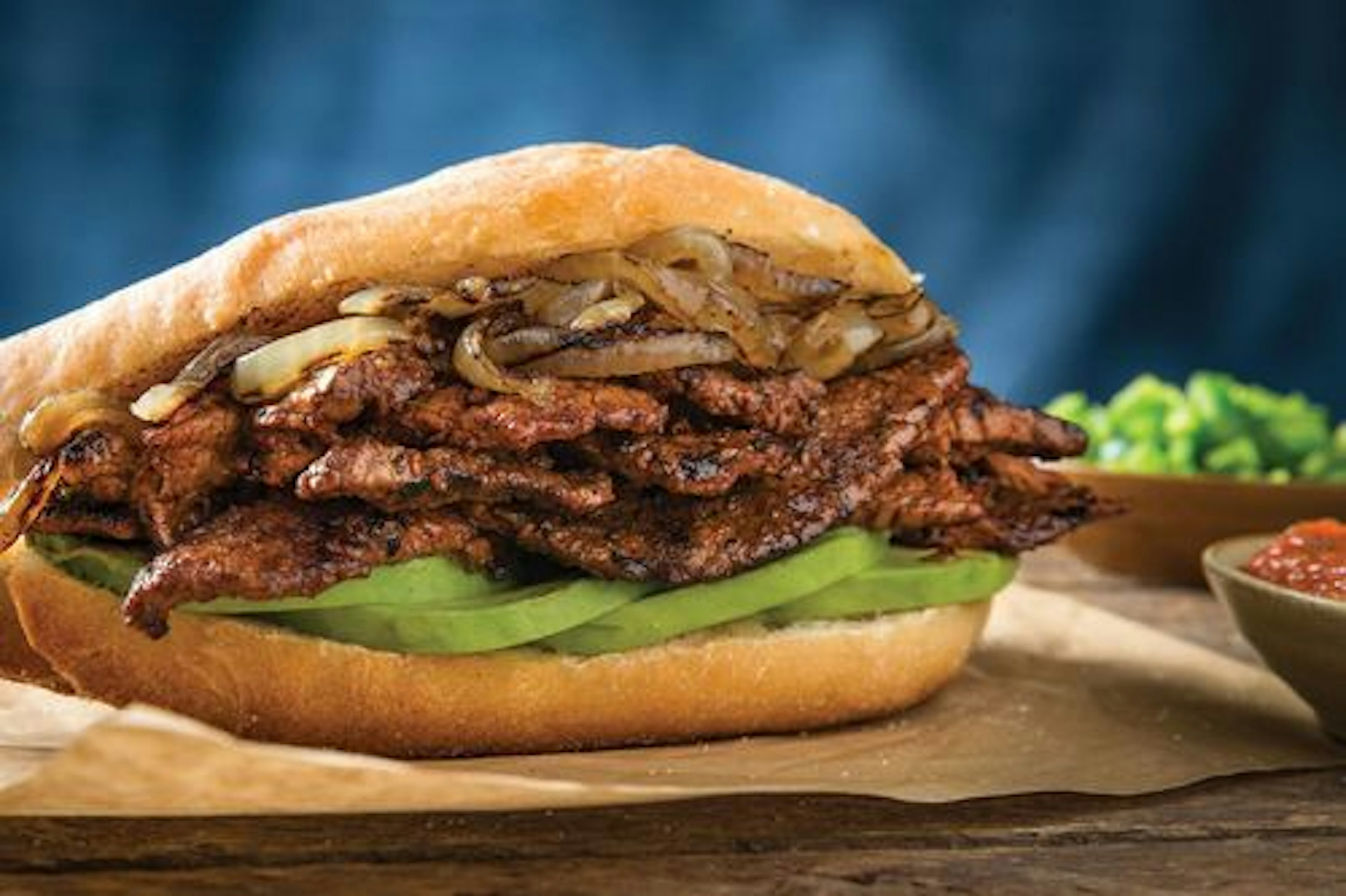 Marinated Sirloin Steak Sandwich (Beef Torta Al Pastor)