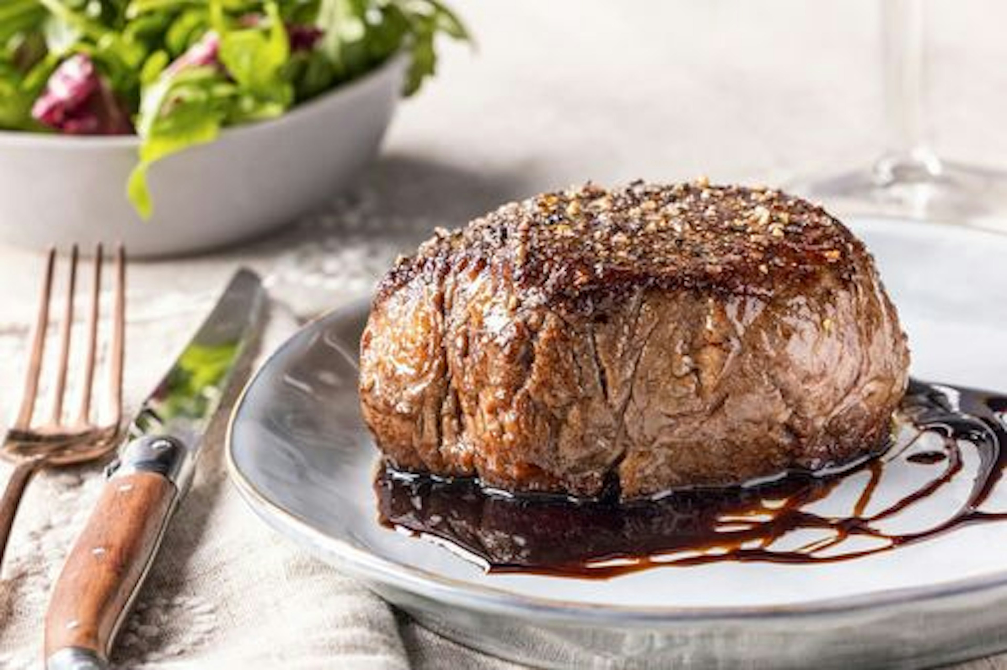 Seared Steaks with Balsamic Reduction