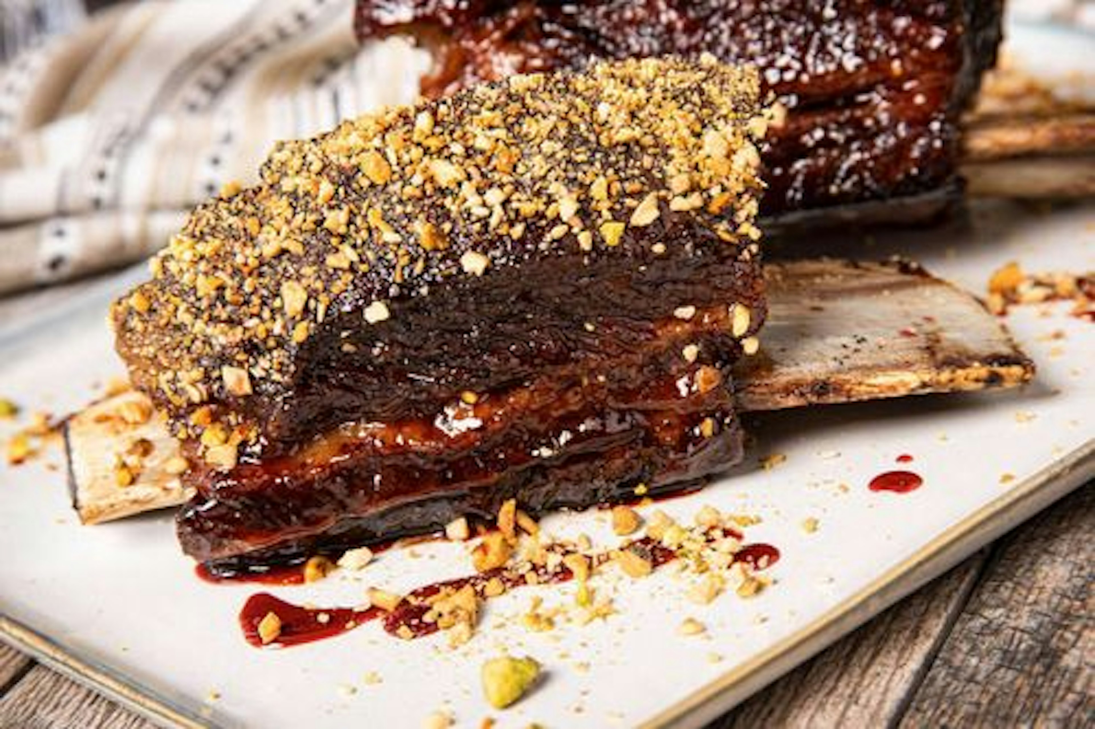 Slow Roasted Short Rib with Pistachio and Cashew Dukkah