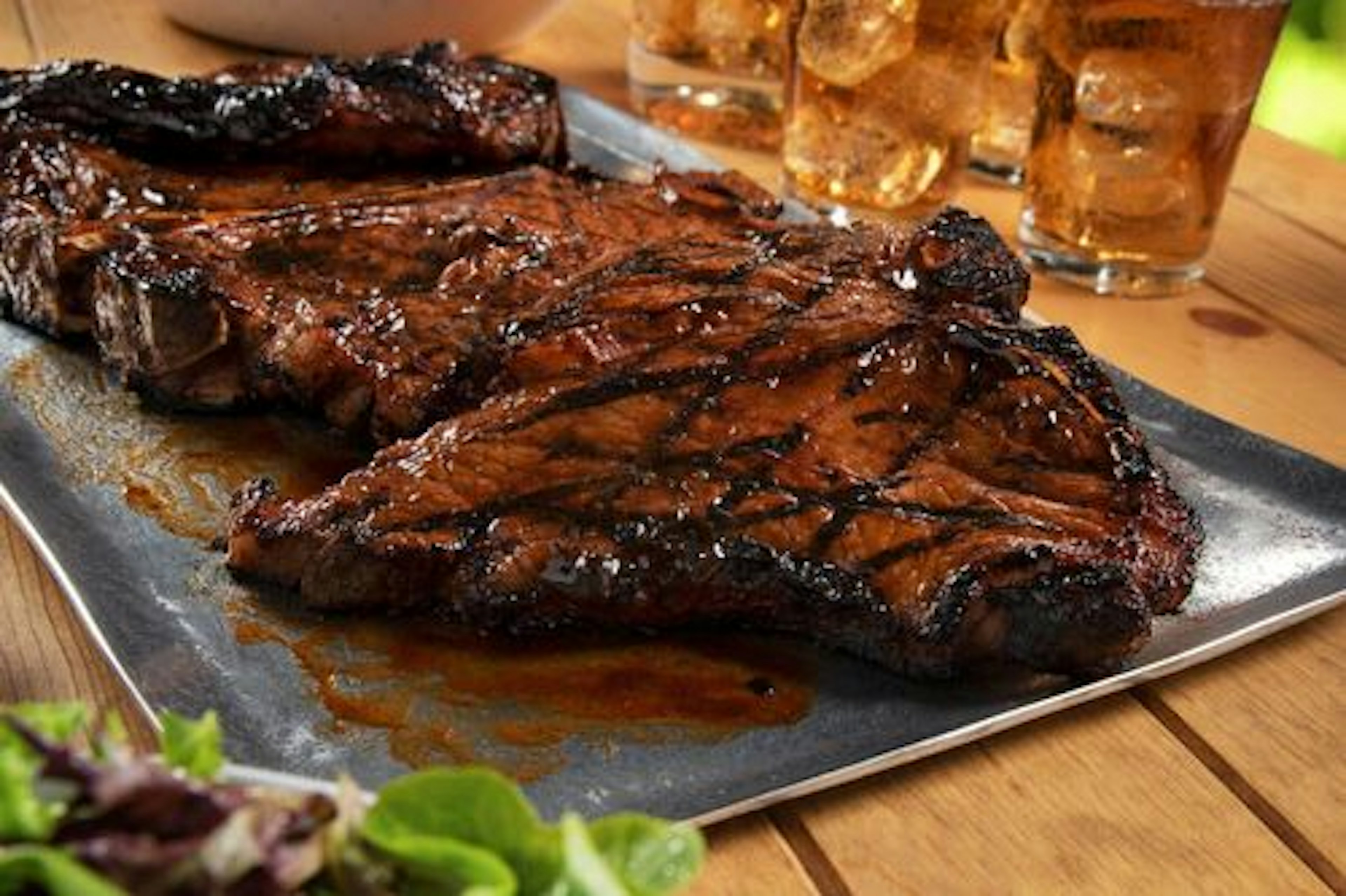 T-Bone Steaks with Barbecue Glaze