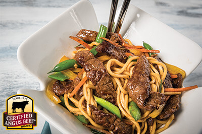 Beef & Garden Vegetable Stir-Fry recipe provided by the Certified Angus Beef® brand.