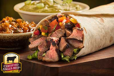 Sirloin Burritos with Red Chimichurri Sauce  recipe provided by the Certified Angus Beef® brand.